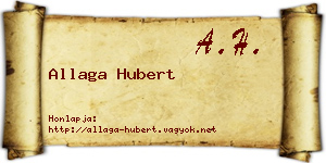 Allaga Hubert névjegykártya